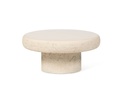 Coffee table rounded enamel with base - texture beige - Ø60x27cm - p1/1