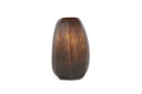 Mouthblown vase vertical flat cutting brown / cream - large - Ø28x46cm - p/1/1