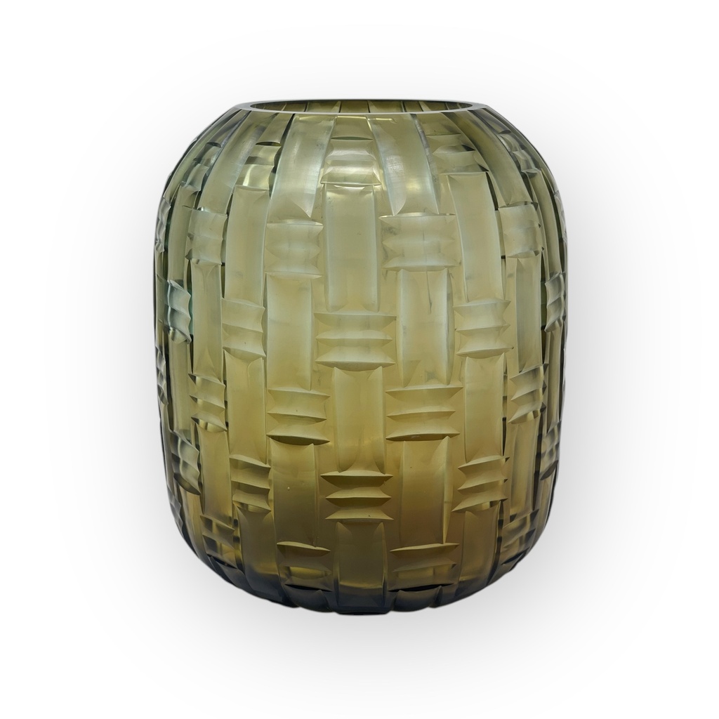 Mouthblown vase dari cut - sky-copper - small - Ø20x22,5cm - p/1/4