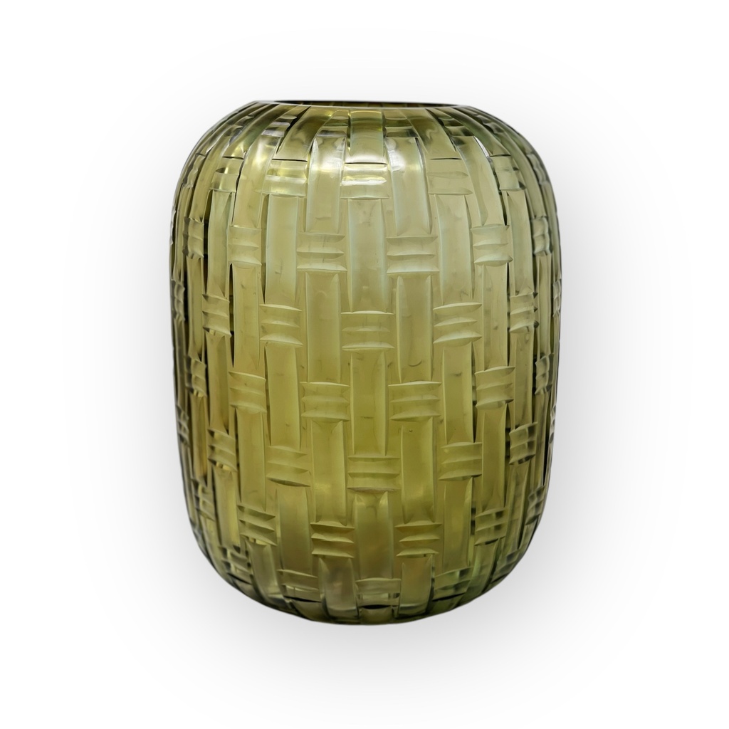 Mouthblown vase dari cut - sky-copper - large - Ø26x33,5cm - p/1/2