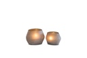T-light holder oval matt light smoke - large - 13,5x11,5x10cm - p/4/16