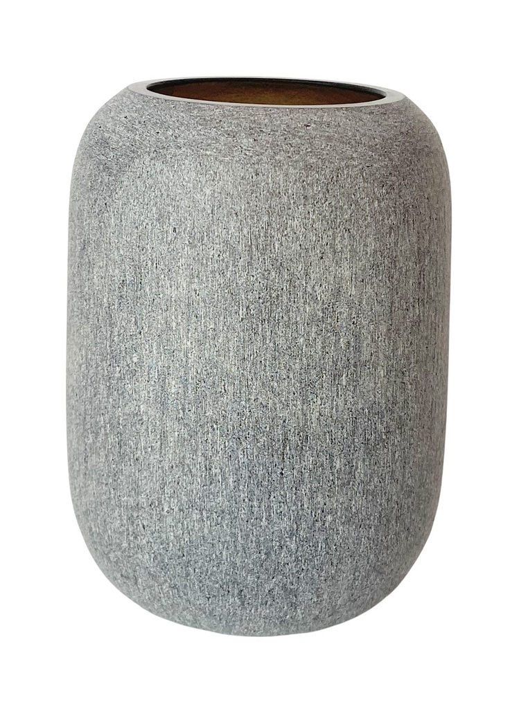 Mouthblown T-light round smoke matt - Ø10x13cm - p/1/12