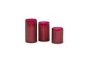 Votive ribbed sprayed - red - large - Ø7,5x14,5cm - p/6/24