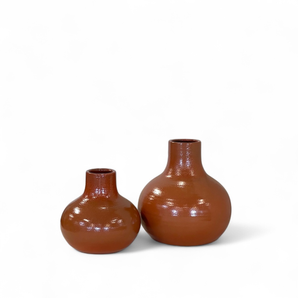 Bottle glazed - terracotta - orange - Ø 33x30cm - p/1/1