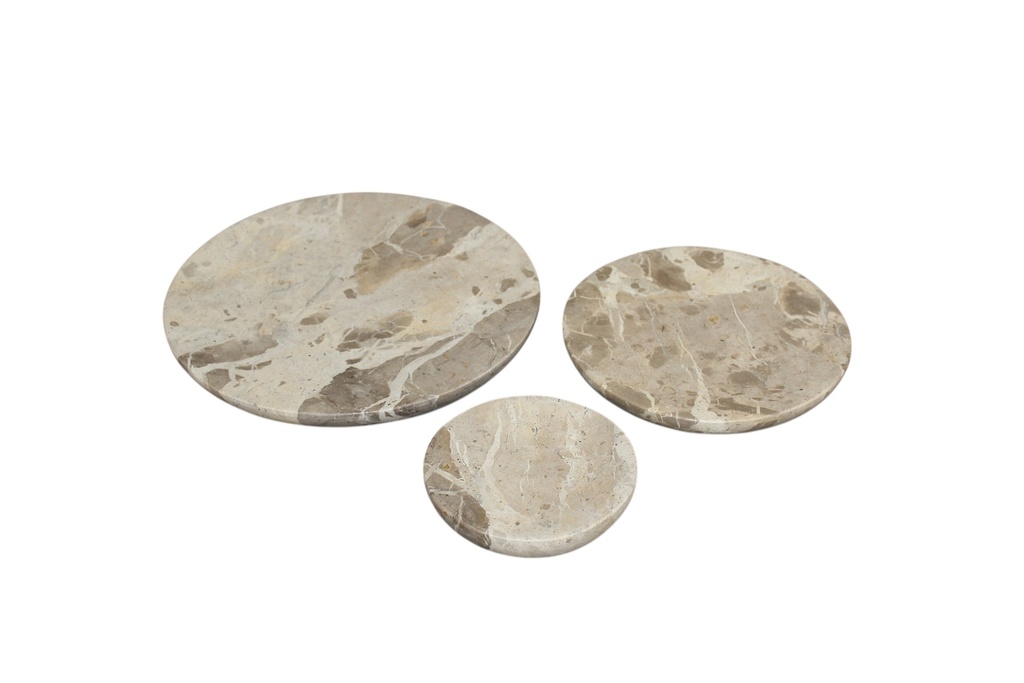Plate round marble - set of 3 - Ø11x2cm / Ø17x2cm / Ø23x2cm - p/1/3