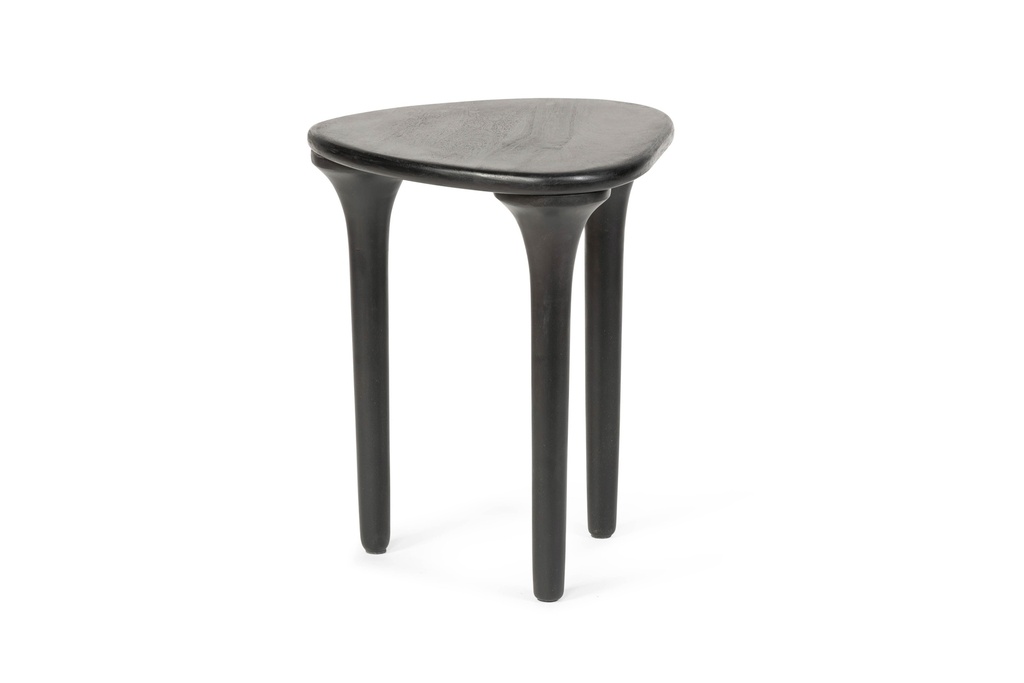 Side table organic smooth - black wood - 42x42x42cm - p/1/1