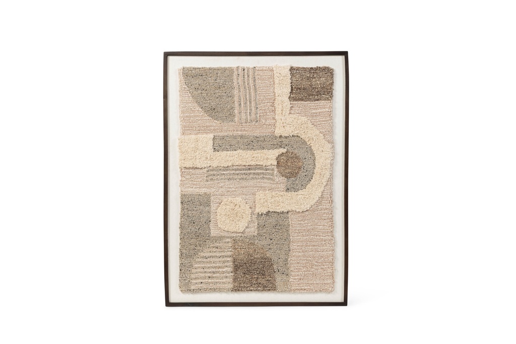 Wooden wall art with geometric pattern - cotton/wool - 75x105cm - p/1/1