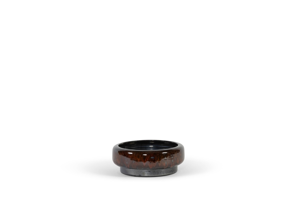 Bowl indoor candle - bordeaux - reactif glazed - Ø 28 x 10,5cm - 9 int. coton wick - p/1