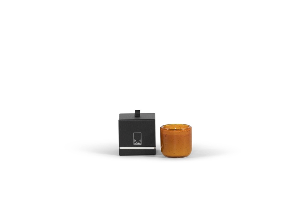 Scented candle amber bubble votive - Ø 9x9cm - 1 - int. cot. - p/6