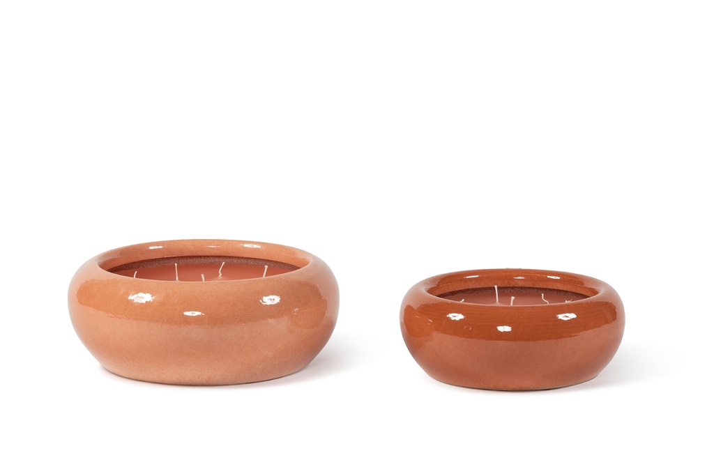 Bowl glazed orange small indoor - Ø28 x 10cm - 7 int.cot.wicks - p 2