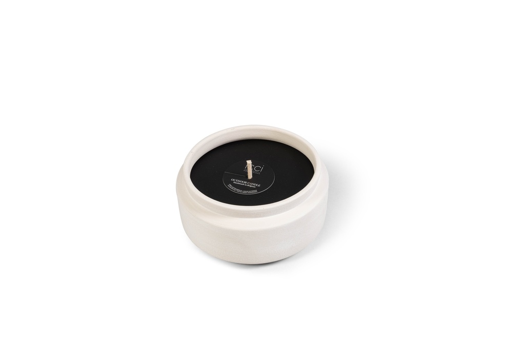 Bowl mat cream small outdoor - Ø20x 10cm - 1 ext.cot. wick - p 2