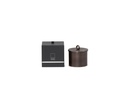 Metal box with lid copper antique - large - Ø 15x15,5cm - 4 int. cot. - p/2