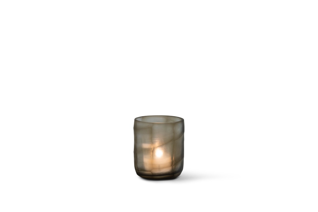 T-light holder handcutted smoke/clear small - Ø9 x 10cm - p 4