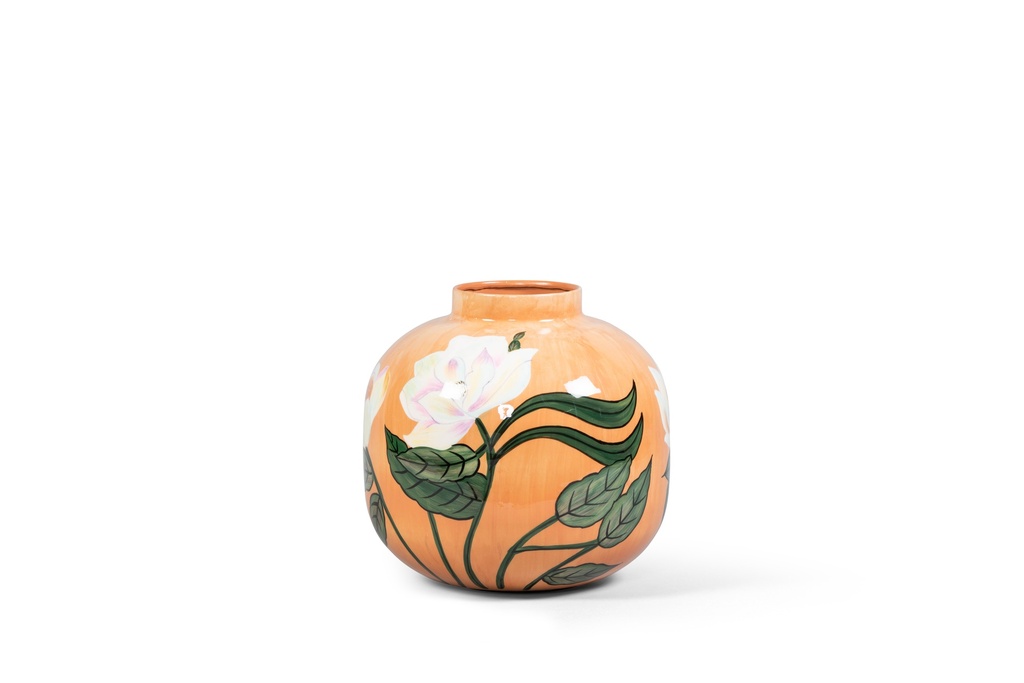 Vase enamel handpainted flowers small - multicolor - Ø30cm - p 1