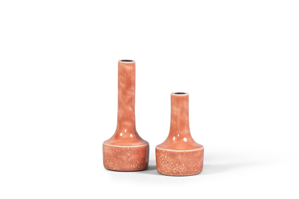 Soliflower aluminium enamel brown / light brown - set of 4 - Ø9.5 x 16 - Ø9.5 x 21cm - per set