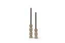 Taperholder aluminium enamel sand  set of 2 - 5x5x16 cm - 5x5x23 cm - p 2 