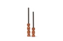 Taperholder aluminium enamel brown  set of 2 - 5x5x16 cm - 5x5x23 cm - p 2 