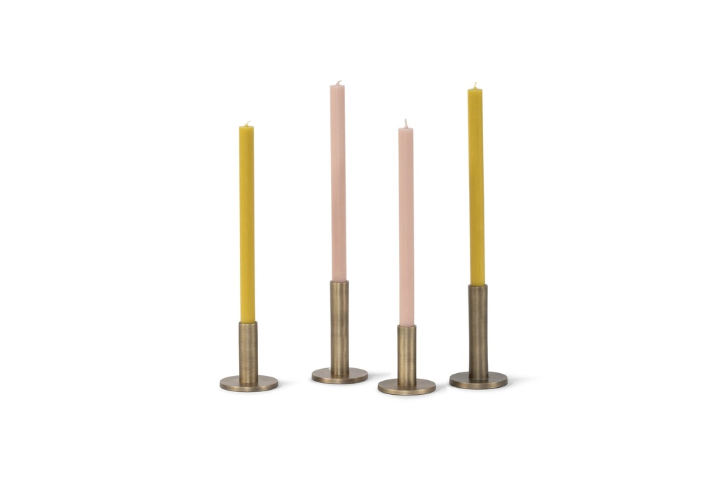 Taperholder brushed brass antique small - Ø8.5 x 9cm - p 4