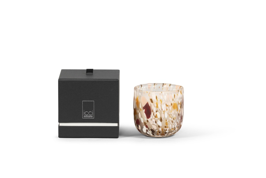 Scented candle t-light holder multi spotted matt medium - Ø12 x 12cm - 2 int.cot.wicks - p 4