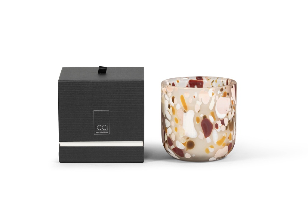 Scented candle t-light holder multi spotted matt large - Ø15 x 15cm - 3 int.cot.wicks - p 2