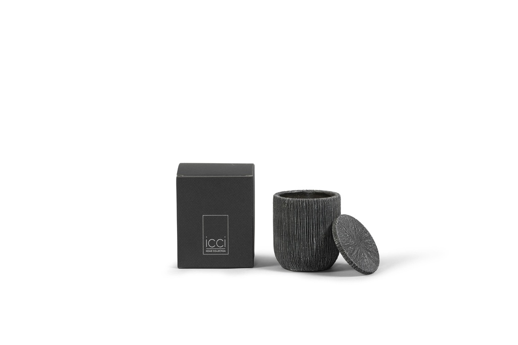Scented candle candlepot concrete taupe - Ø9 x 10cm - 1 int.cot.wick - p 6 