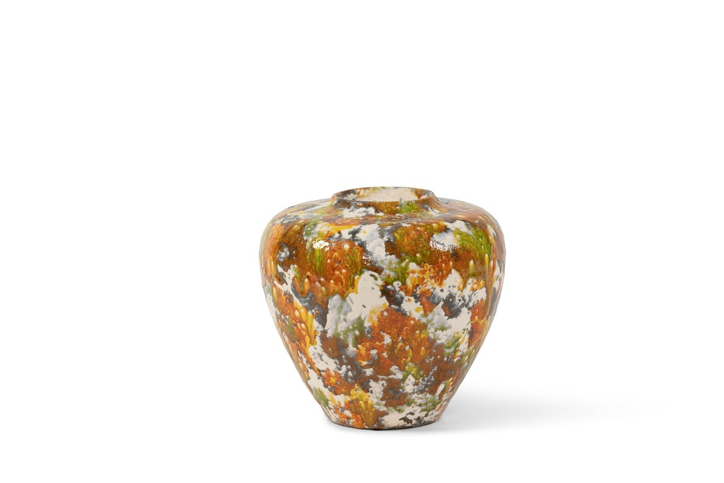 Vase reactif glazed multicolor small - terracotta - Ø 27x25cm - p/2