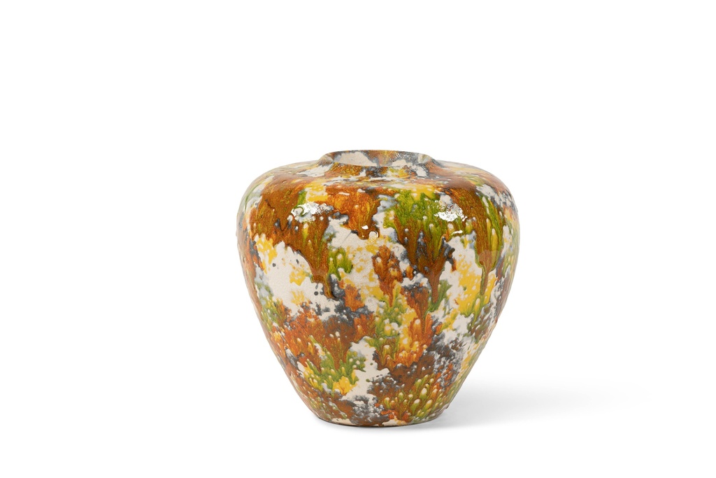 Vase reactif glazed multicolor large - terracotta - Ø 31x30cm - p/1