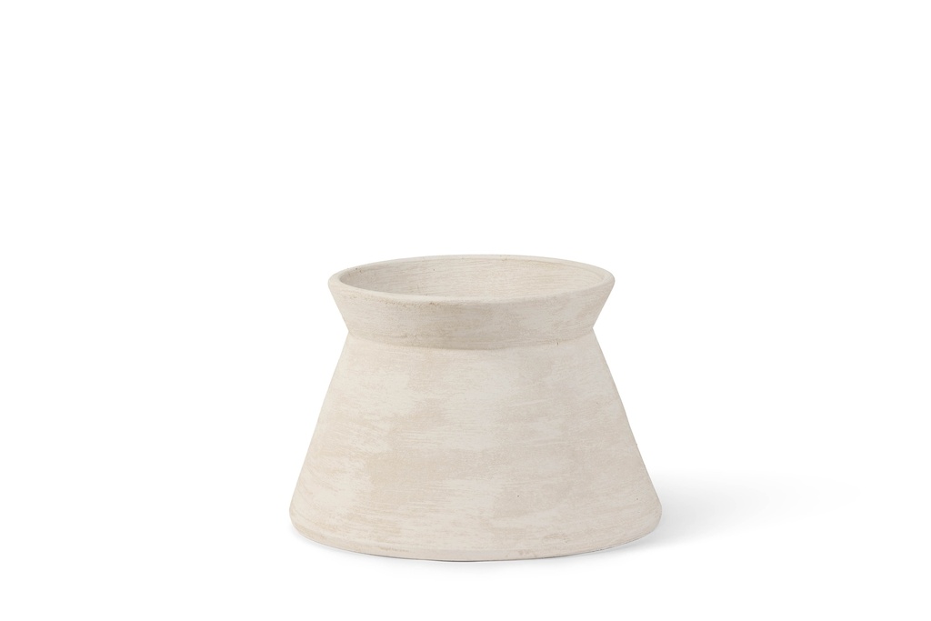Planter diabolo rude ivory medium - terracotta - Ø36x24cm - p/1