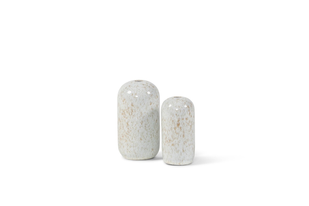 Set of 4 soliflowers reactif cream- terracotta - Ø6x11cm/Ø7x13cm - p/1 set