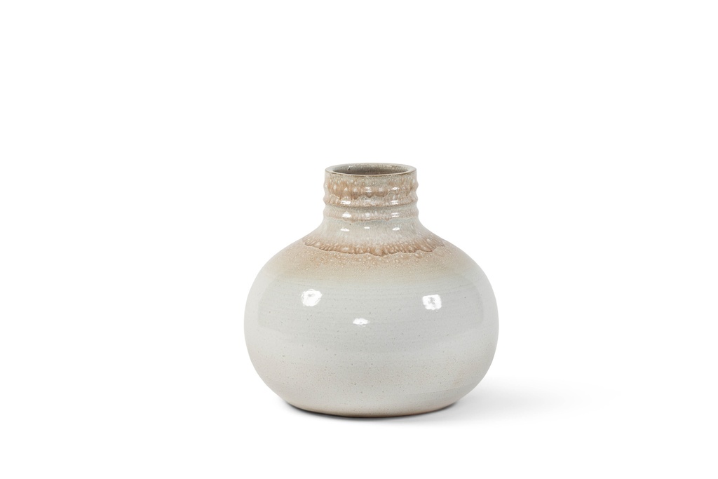 Bottle beige glazed ribbed medium - Ø33 x 30 cm- p 1