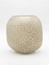 Square vase handcut stone finish champagne smoke small - 21x19x22 cm - p 1/2