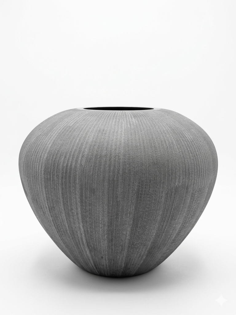 Vase handcut stone finish champagne smoke XL - Ø54 x 44 - p1/1