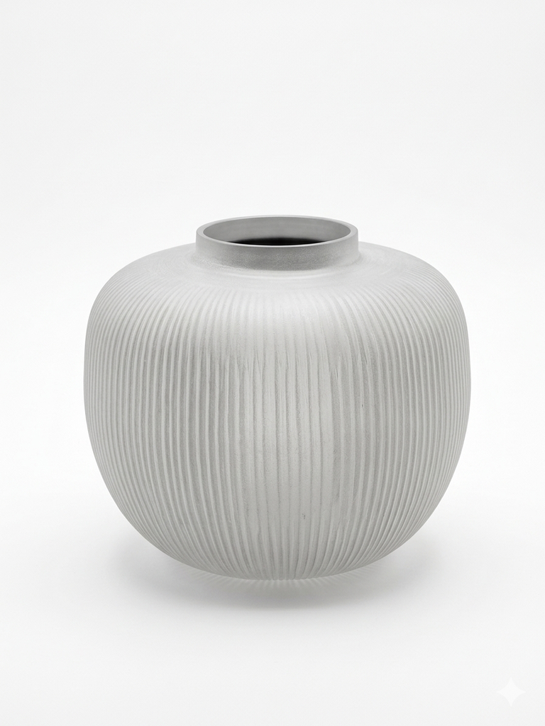Vase apple handcut stone finish white large - Ø36 x 30cm - p 1/1