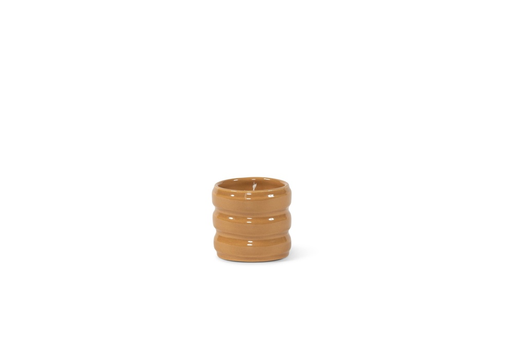 Votive glazed shiny honey small indoor - Ø9 x 8cm - 1 wick - p 6