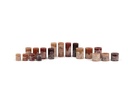 PACKAGE 1 Cylinder Candles (78 pcs) (AW26) : Mix of Ø 7cm - Ø 8,6cm - Ø 10cm in our trendy colours (103, 86, 88, 106)