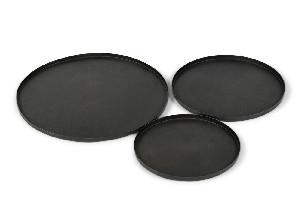 Set of 3 plates zinc antique - Ø30,5 cm / Ø35,5 cm / Ø47 x 1.5 cm - p 1/6