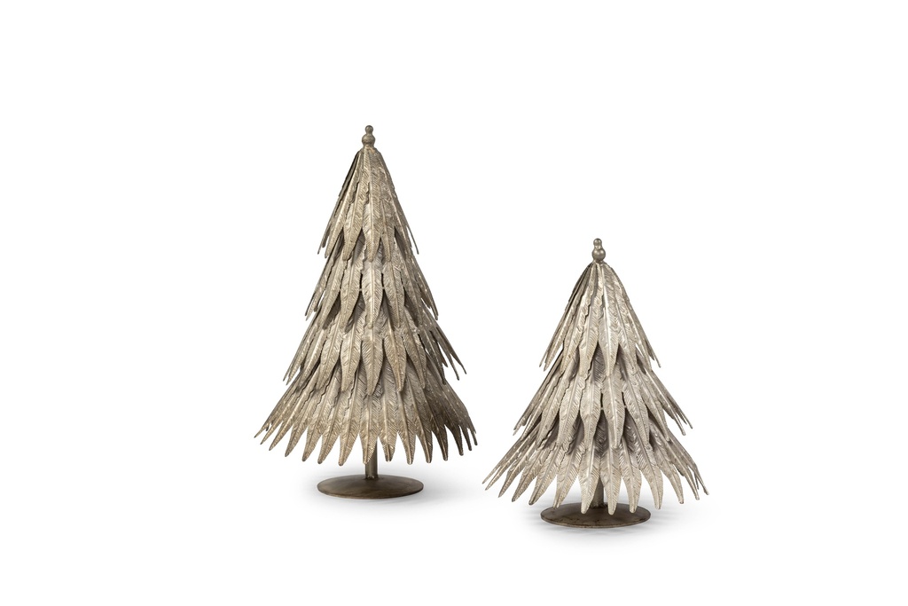 X-mas tree silver gold set of 2 - Ø20 x 26 cm / Ø20 x 35cm - p 1