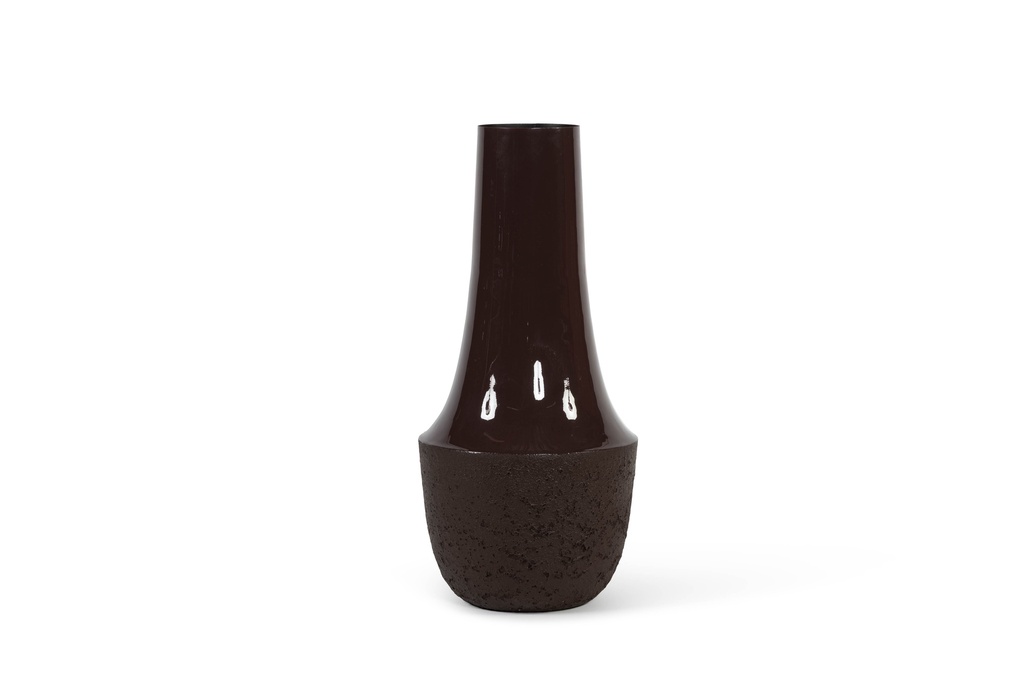 Vase lower texture upper enamel burgundy - large - Ø28 x 62 cm - p 1/4