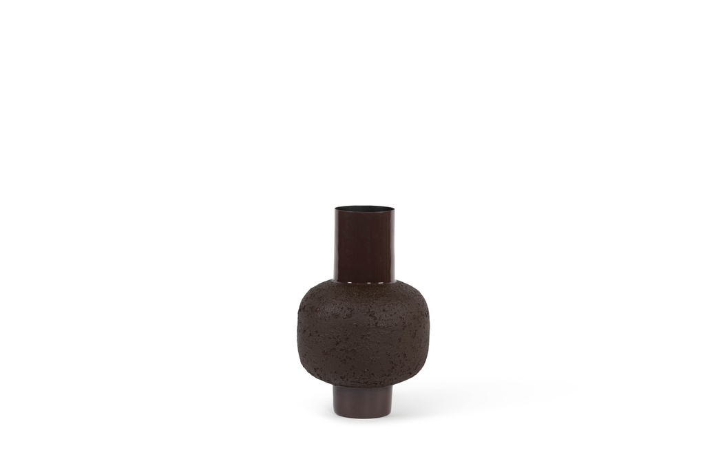 Bolvase texture on stand enamel burgundy - medium - Ø25 x 38 cm - p 1/4