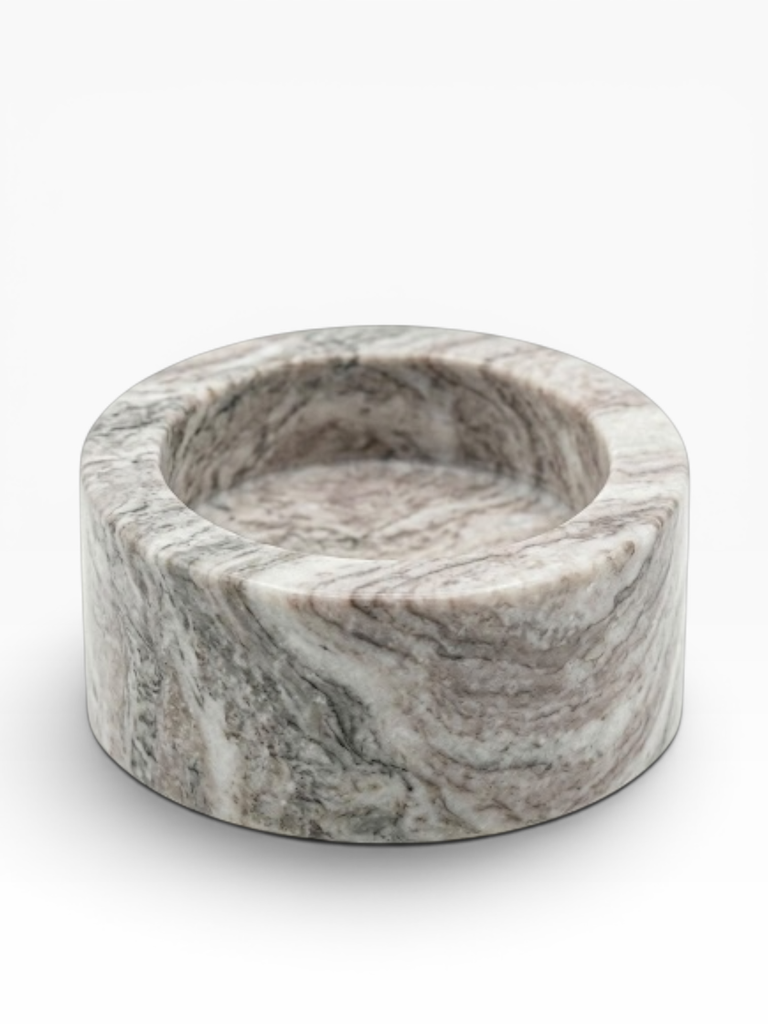 Candle holder brown marble - candle Ø7 - Ø9,5 x 4cm - p 1