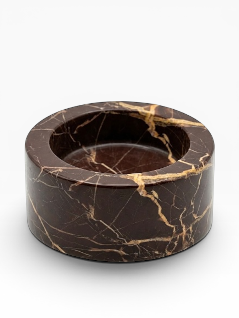 Candle holder red marble - candle Ø7 - Ø9,5 x 4 cm - p 1