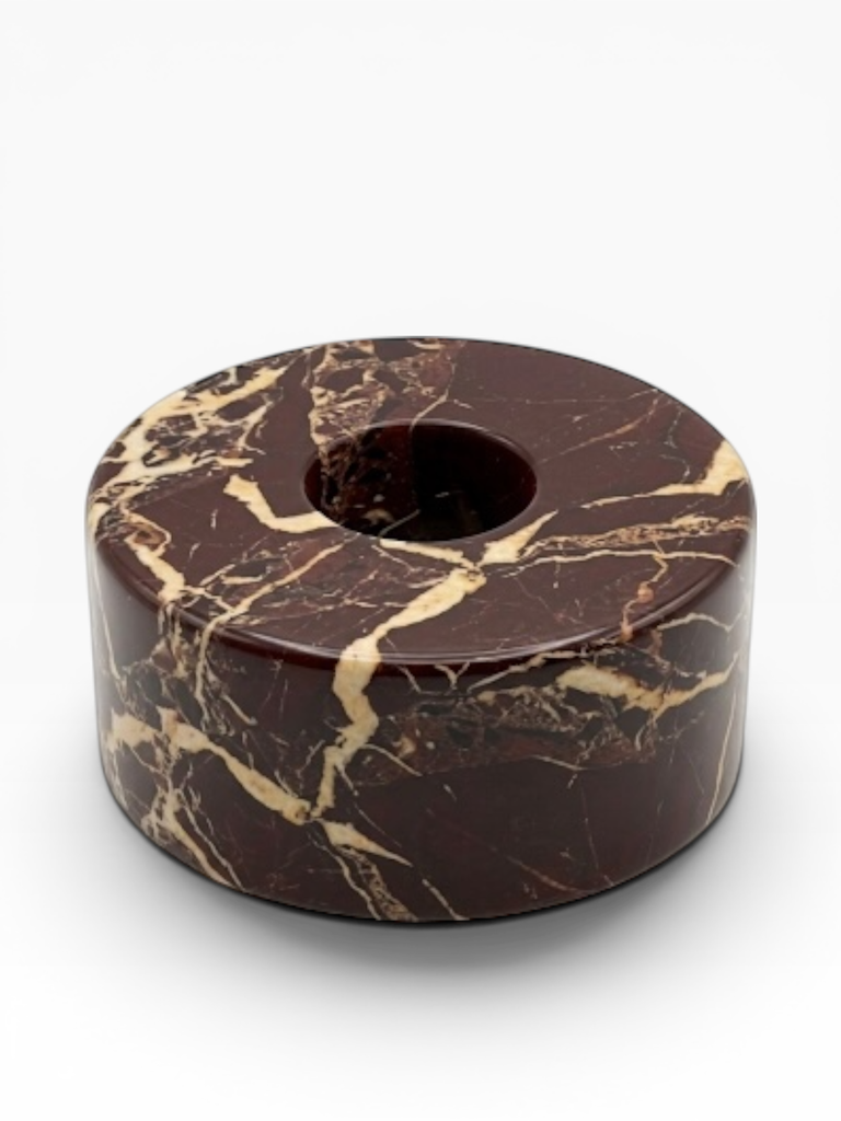 Taperholder red marble - set of 2 - Ø6,25 x 2,5 cm - p 2