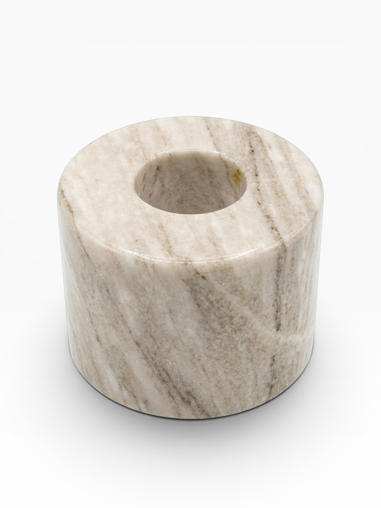 Fine taperholder brown marble - set of 2 - Ø4,5 x 5 cm - p 2