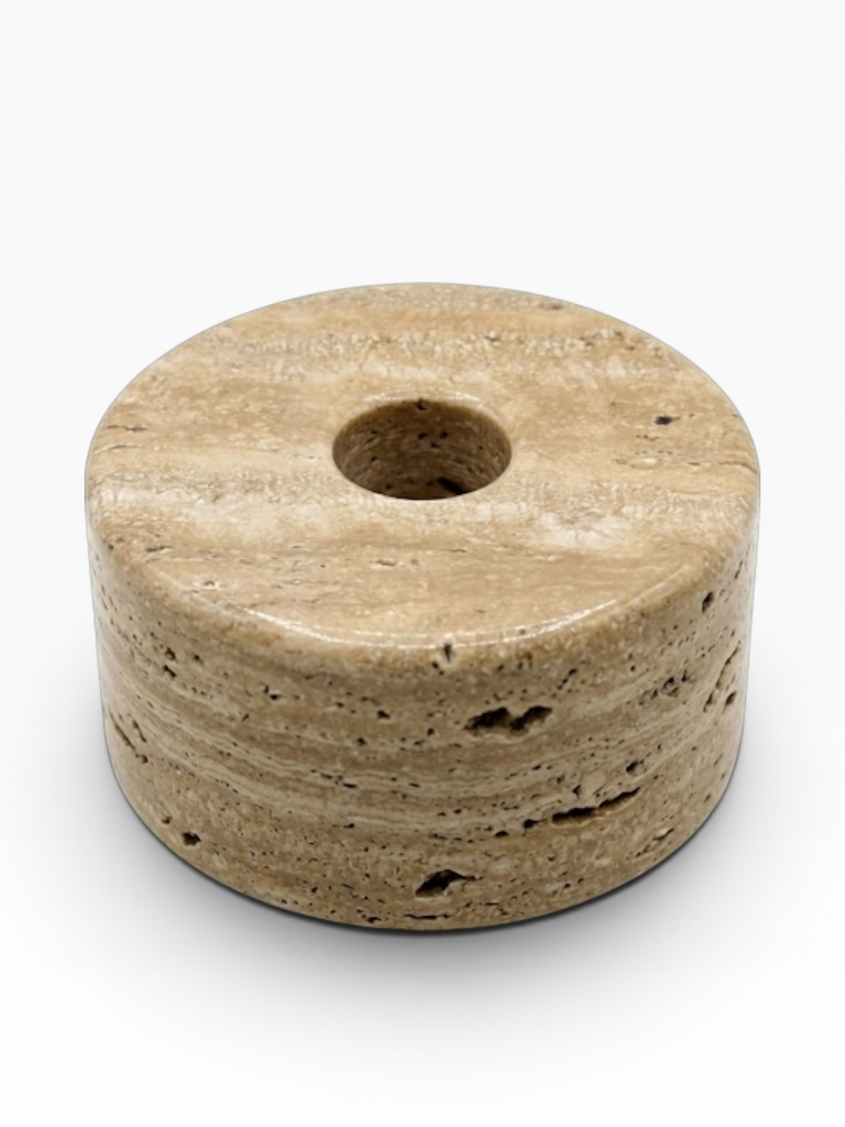 Fine taperholder beige travertine - set of 2 - Ø4,5 x 2,5 cm - p 2