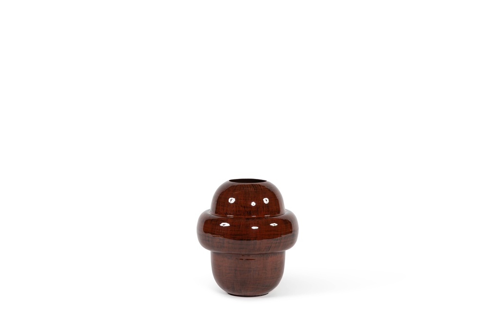Vase enamel dark brown antique small - Ø27 x 30 cm - p 1 / 4