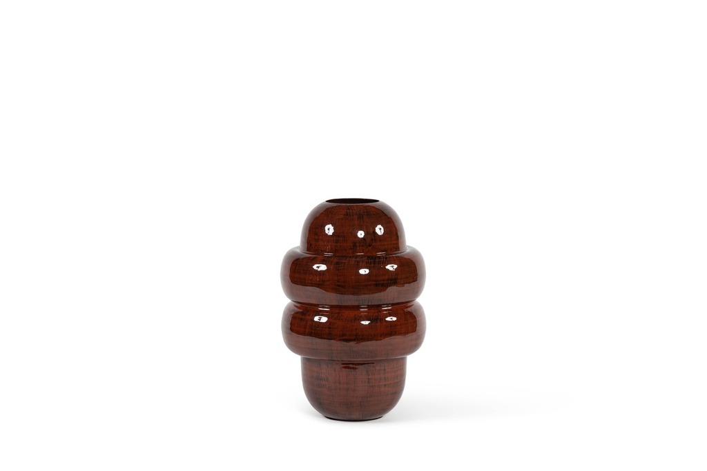 Vase enamel dark brown antique large - Ø27 x 40 cm - p 1 / 2