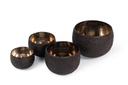 Planter with coal dark brown finish - set of 4 - Ø16 x 10 cm / Ø19 x 12cm / Ø21 x 14 cm / Ø28 x 18 cm - p 1/5