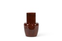 Vase enamel with neck dark brown antique - Ø34 x 50 cm - p 1/2