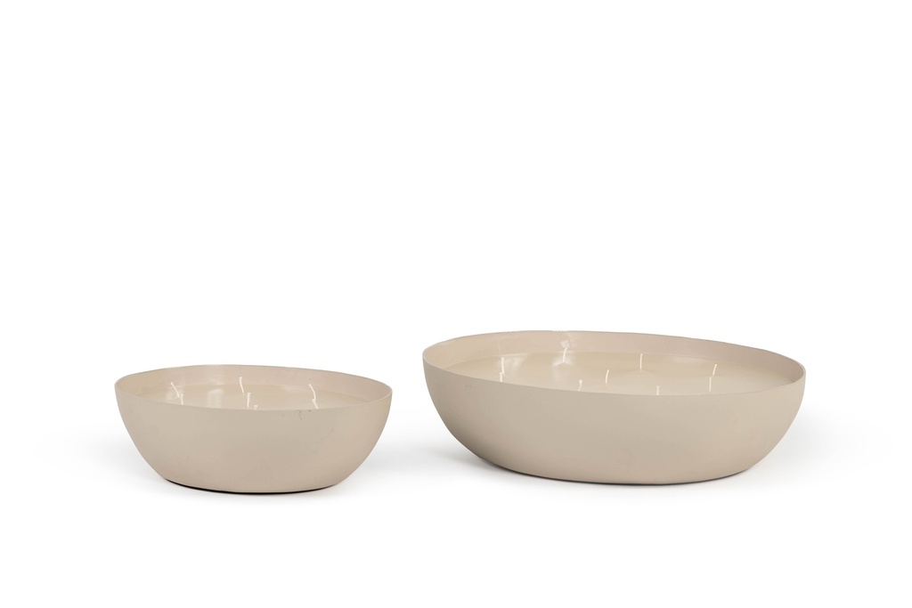 Multiwick indoor candle bowl organic mat outside/enamel inside sand medium - Ø24.5 x 21 x 8.5cm - 7 wicks - p 2