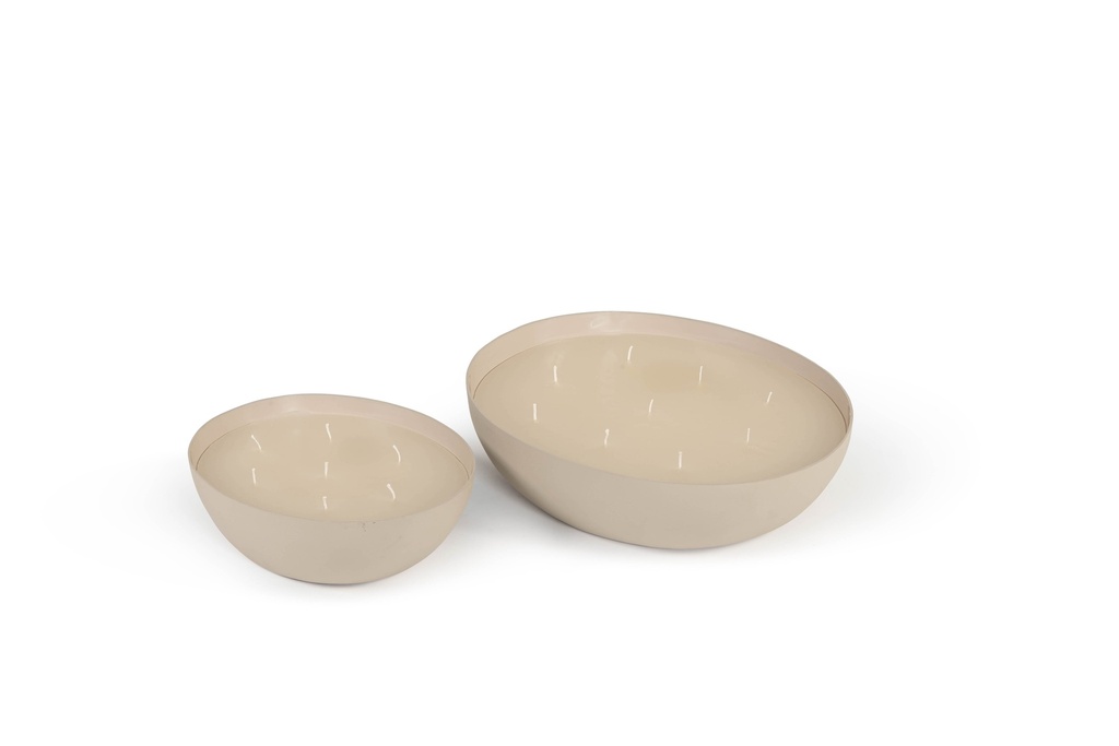 Multiwick indoor candle bowl organic mat outside / enamel inside sand large - 34.5 x 29.5 x 8.5cm - 9 wicks- p 2